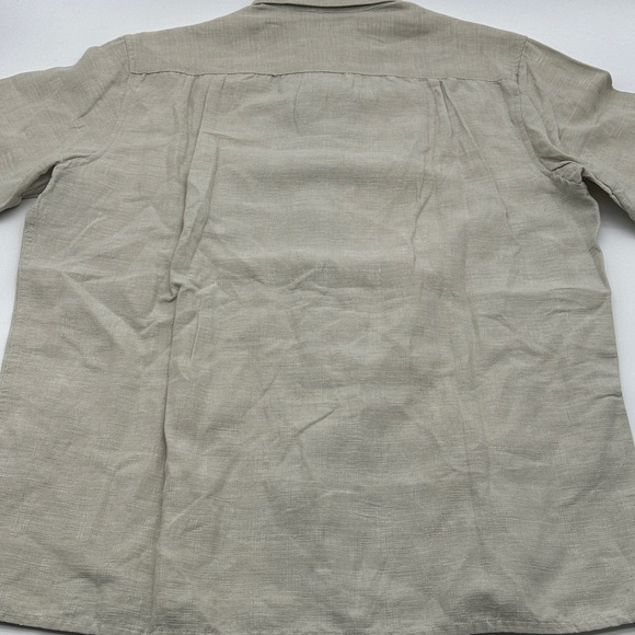 Tasso Elba Silk Linen Men's Shirt Short Sleeve Button Down Size Small Tan - Picture 8 of 9